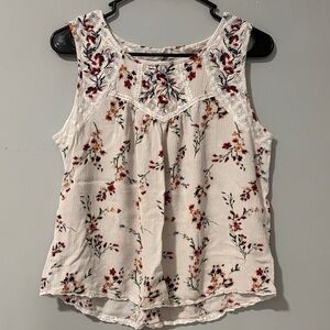 Embroidered Floral Tank Top Vintage Antique Boho Dainty Vibe